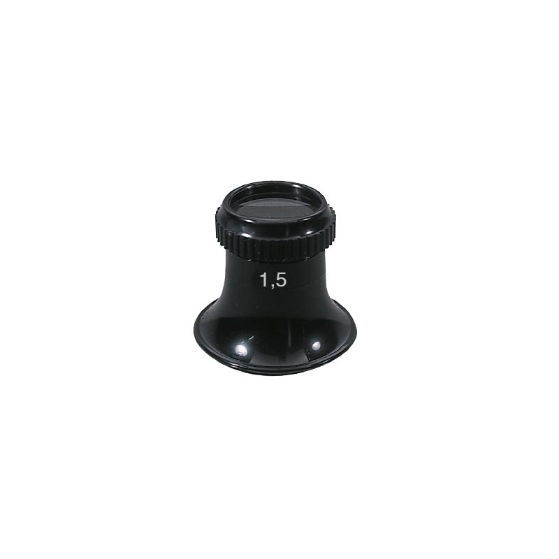 Loupe classique d'horloger en plastique noir - Lentille 22,5 mm