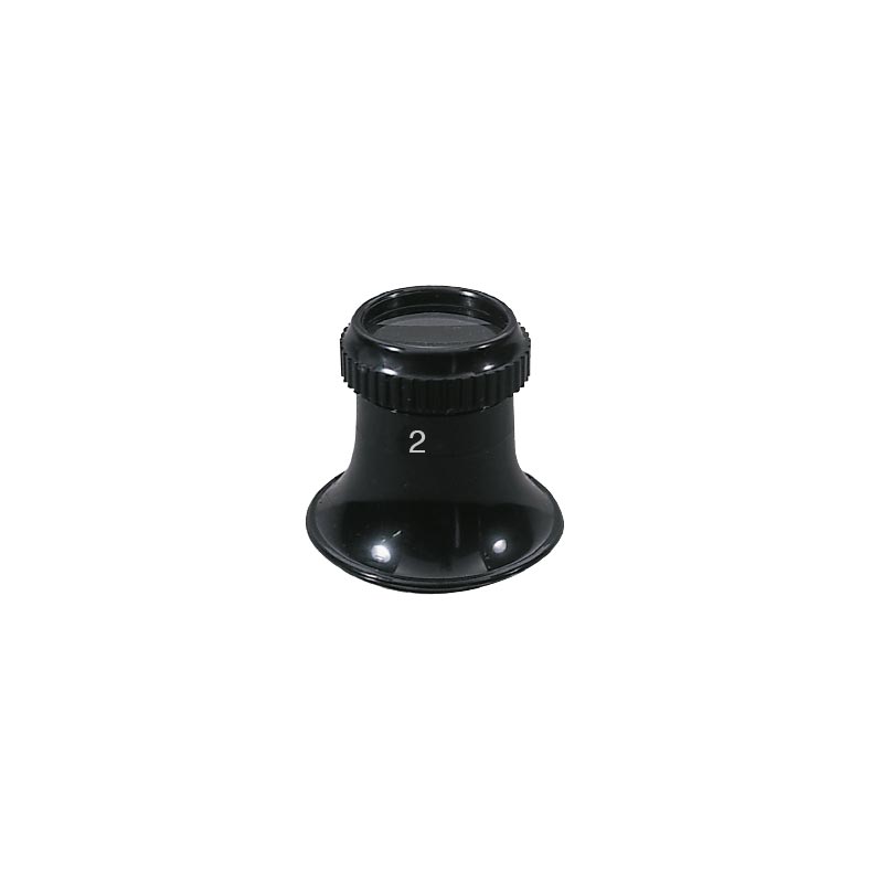 Loupe classique d'horloger en plastique noir - Lentille 22,5 mm