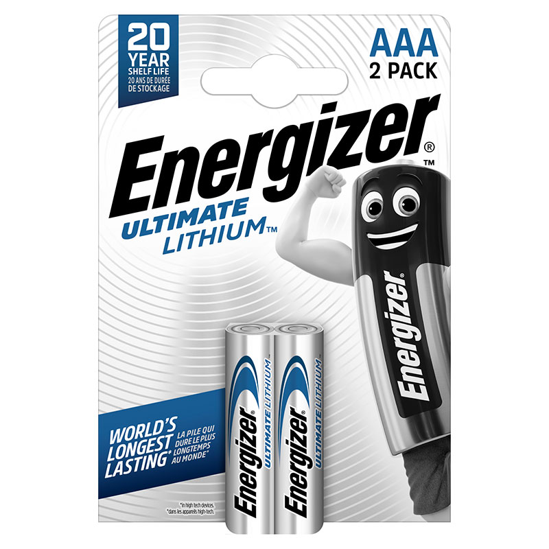 Piles lithium LR03 Energizer ultimate - Blister (x2)