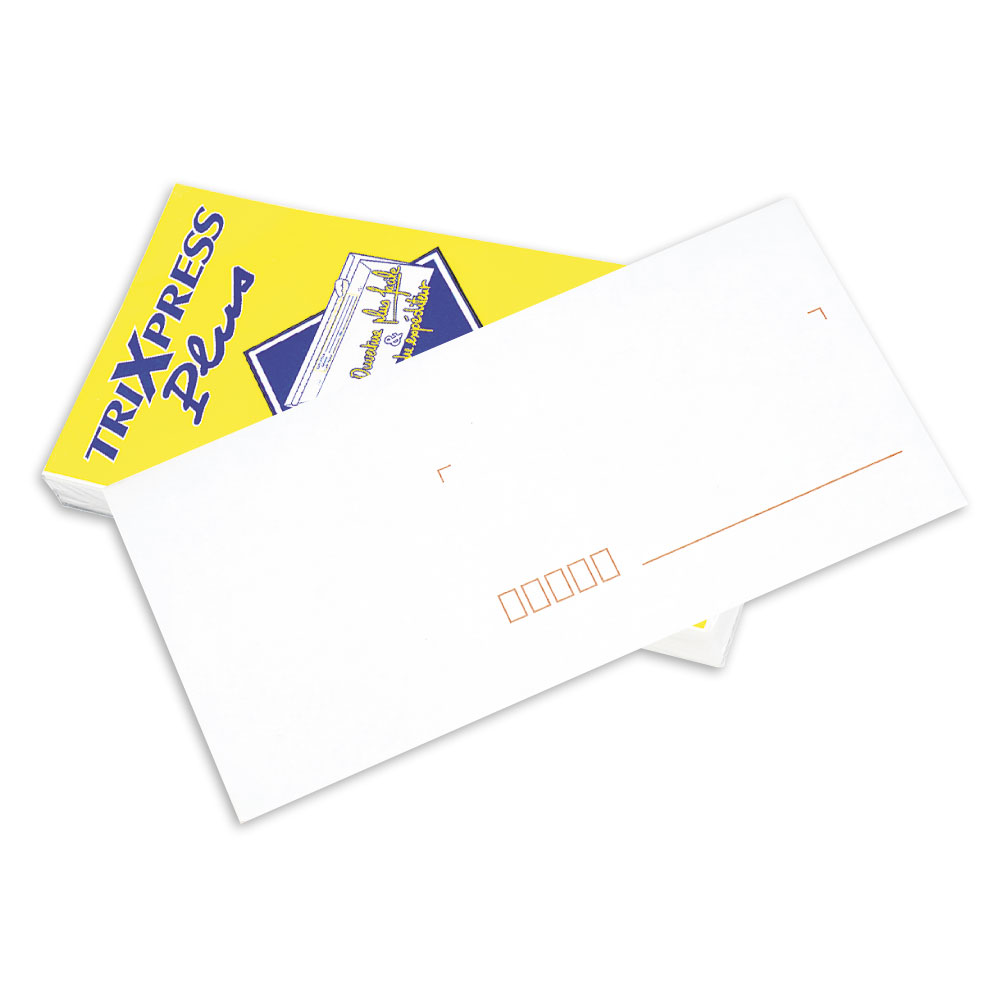 Enveloppes with pre-printed lines and boxes corresponding to French format address