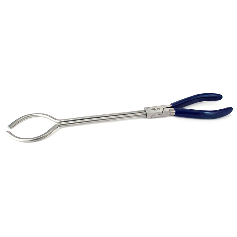 Crucible holding tongs with comfortable coated handles