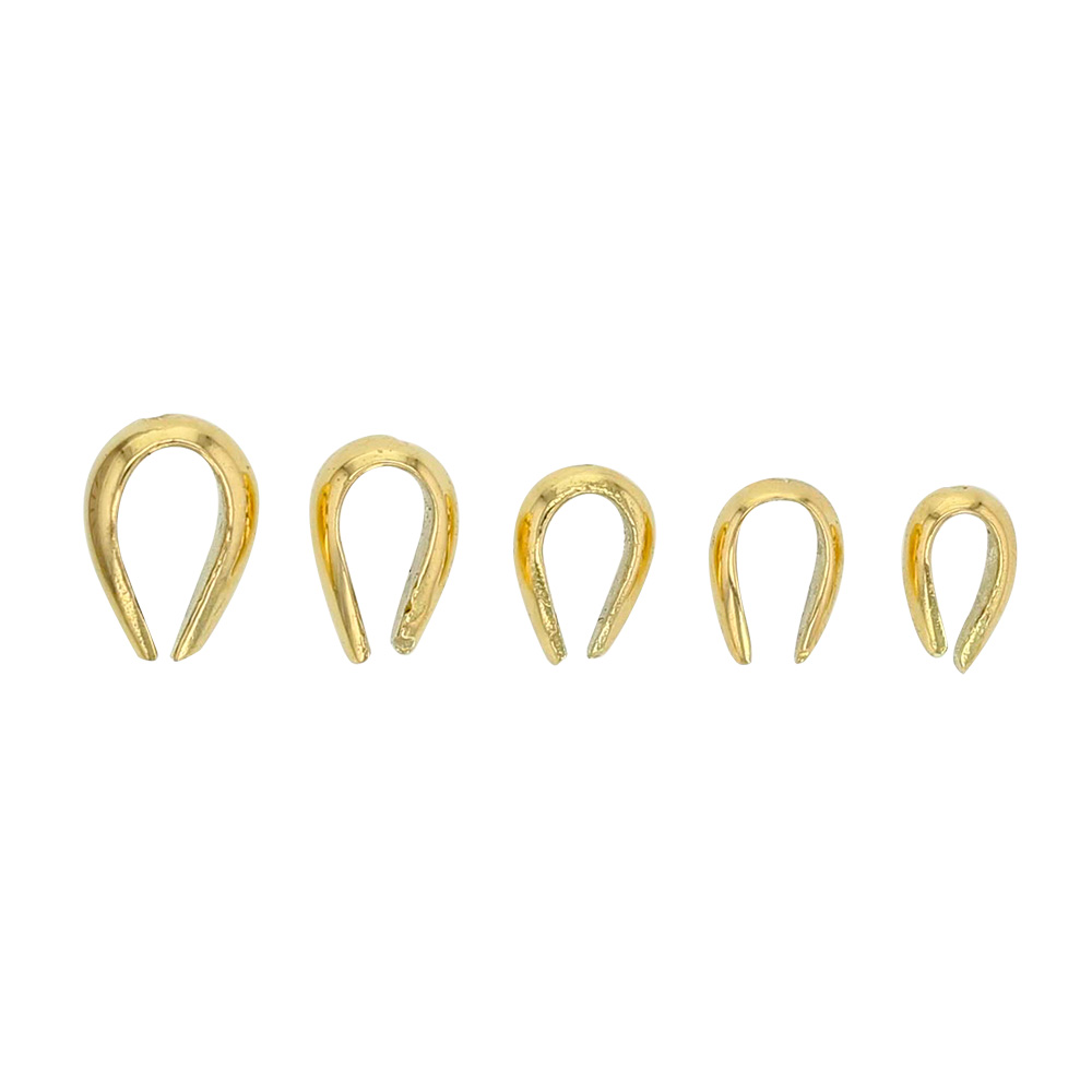 Set of 5 assorted 9ct gold bails - oval rounded form | Selfor Paris