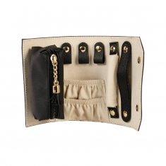 Trousse rouleau suédine noire bracelet rigide