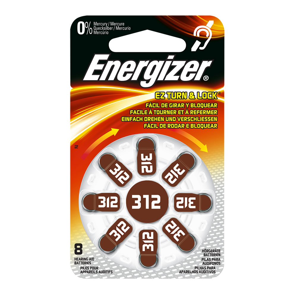 Energizer AC312 hearing aid batteries - pack of 48
