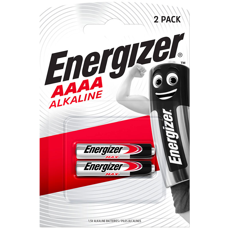 Energizer alkaline AAAA LR61 max batteries - Blister (x2)