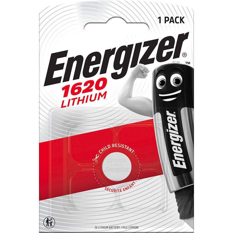 Blister packed Energizer CR1620 button cell battery