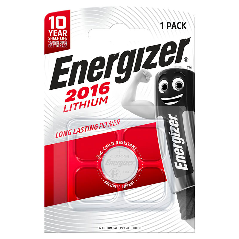 Blister packed Energizer CR2016 coin cell battery