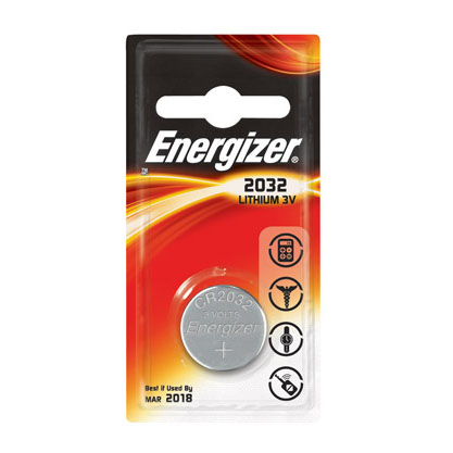 Pack of 10 CR2032 Energizer lithium button cell batteries