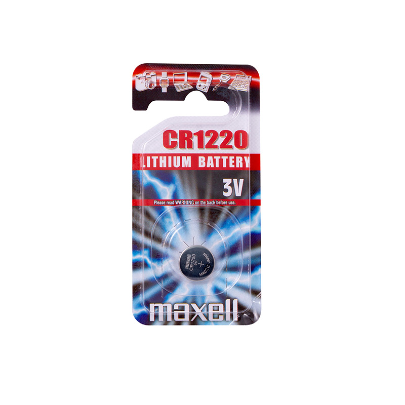 Maxell CR1220 lithium battery - individual blister pack
