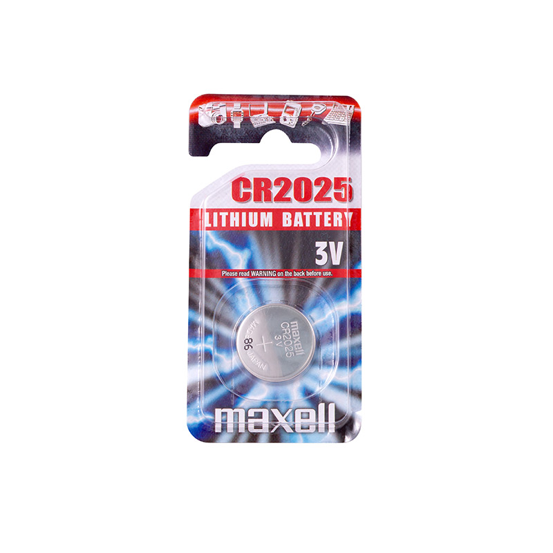 Maxell CR2025 lithium battery - individual blister pack