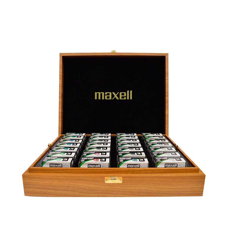 Coffret de rangement bois Maxell pour 56 boîtes de piles de montres