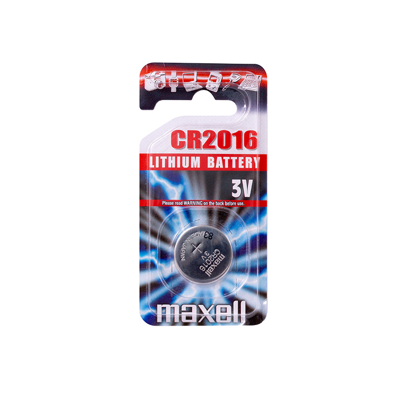Maxell CR2016 lithium battery - individual blister pack