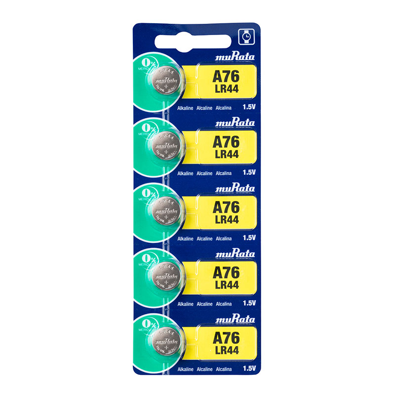 Murata LR44-A76 mercury free button cells - pack of 5