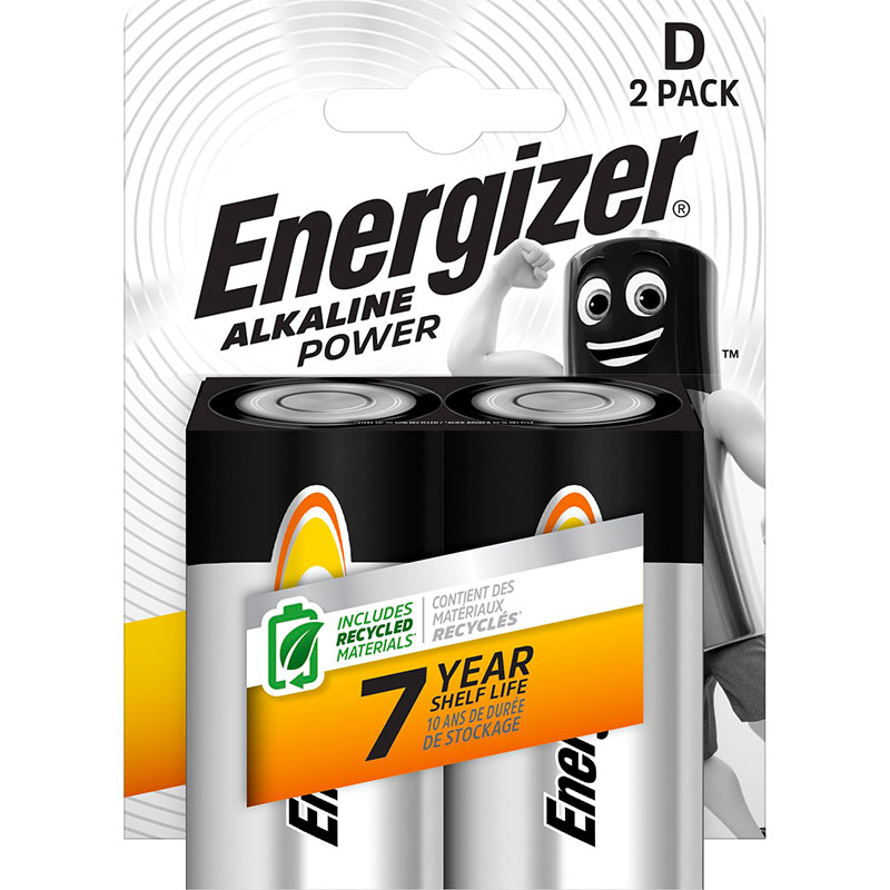 Pack of 2 Energizer LR20 batteries