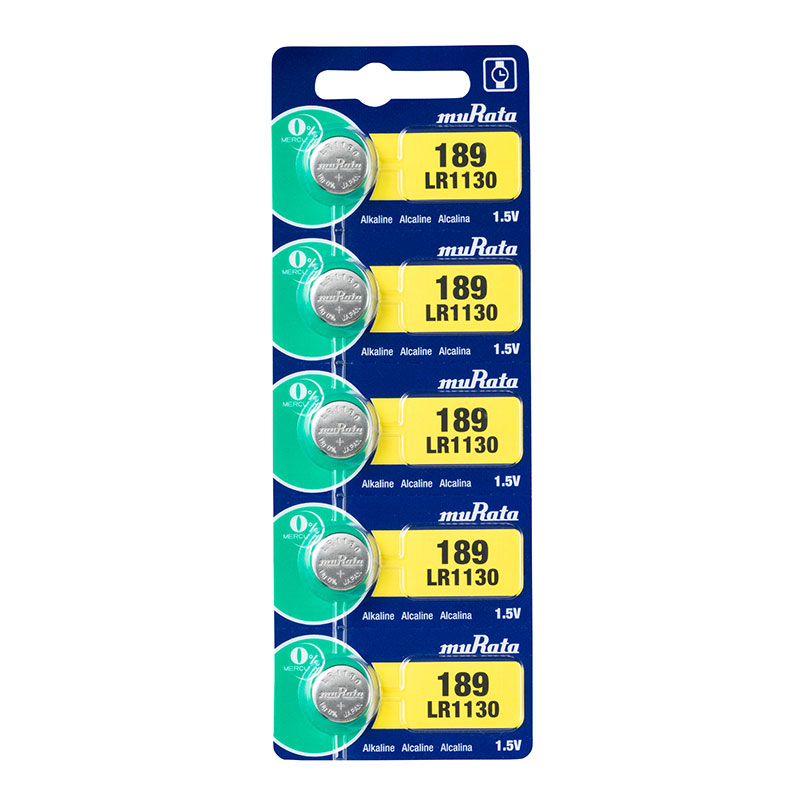 Murata LR1130-189 mercury free button cells - pack of 5