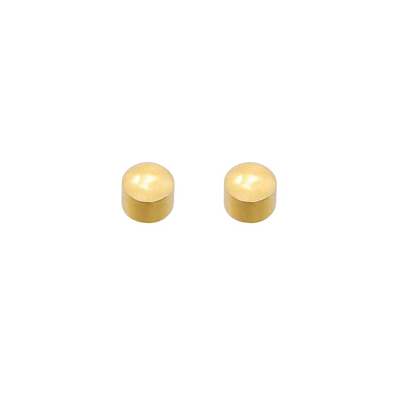 Caflon Blu solid ear piercing studs in steel gilded with fine gold