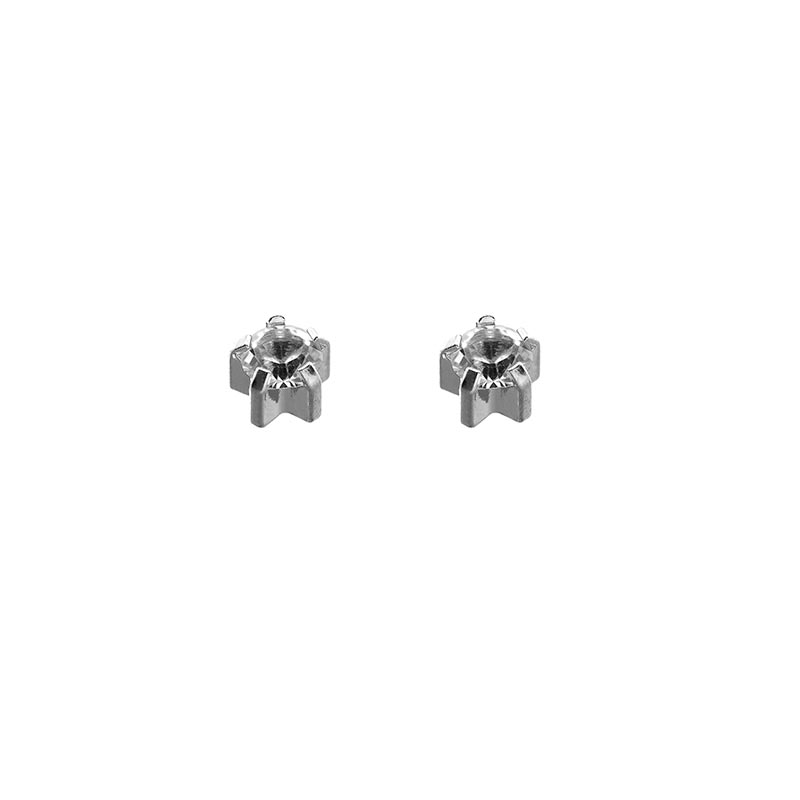 Caflon Blu stainless steel ear piercing stud set with a clear crystal