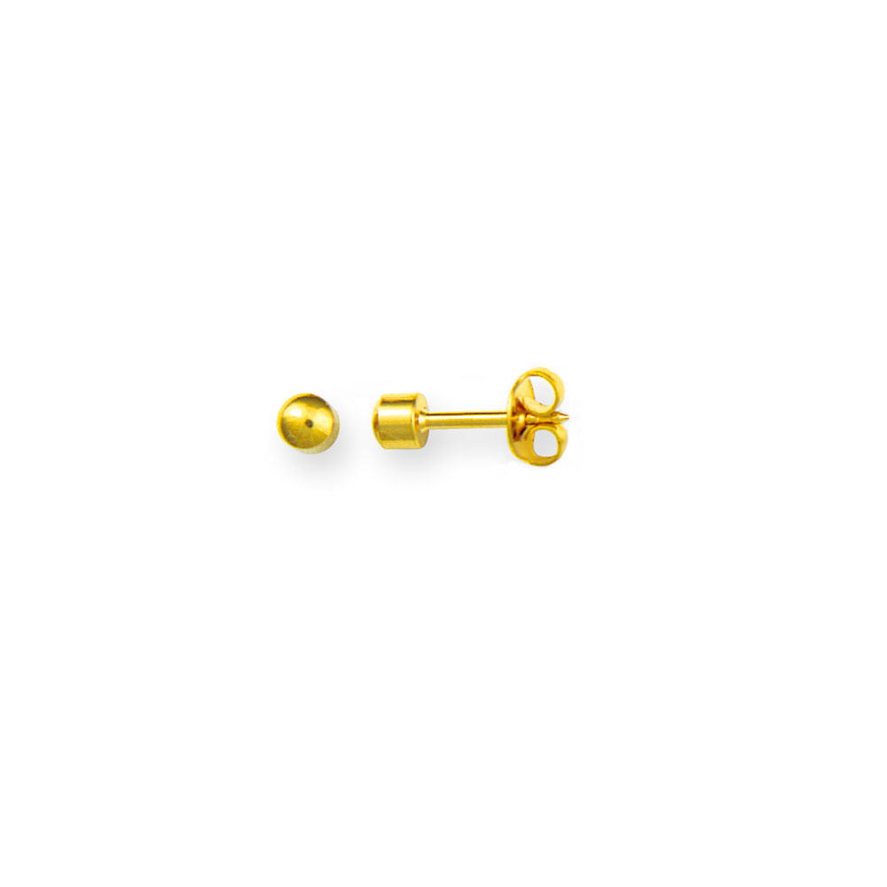 Caflon ear piercing stud in gold-coloured stainless steel (x12)