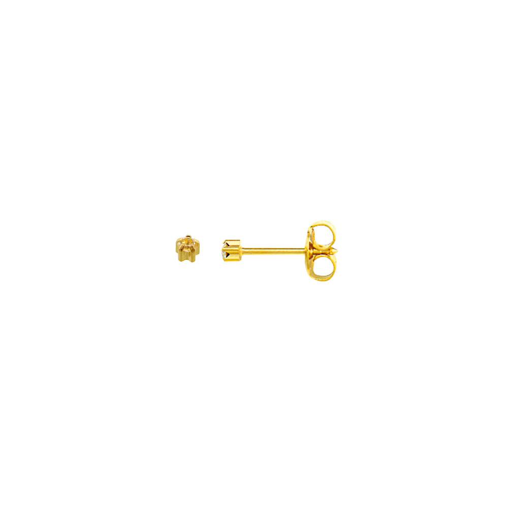 Caflon mini gold-coloured stainless steel ear piercing studs set with crystal