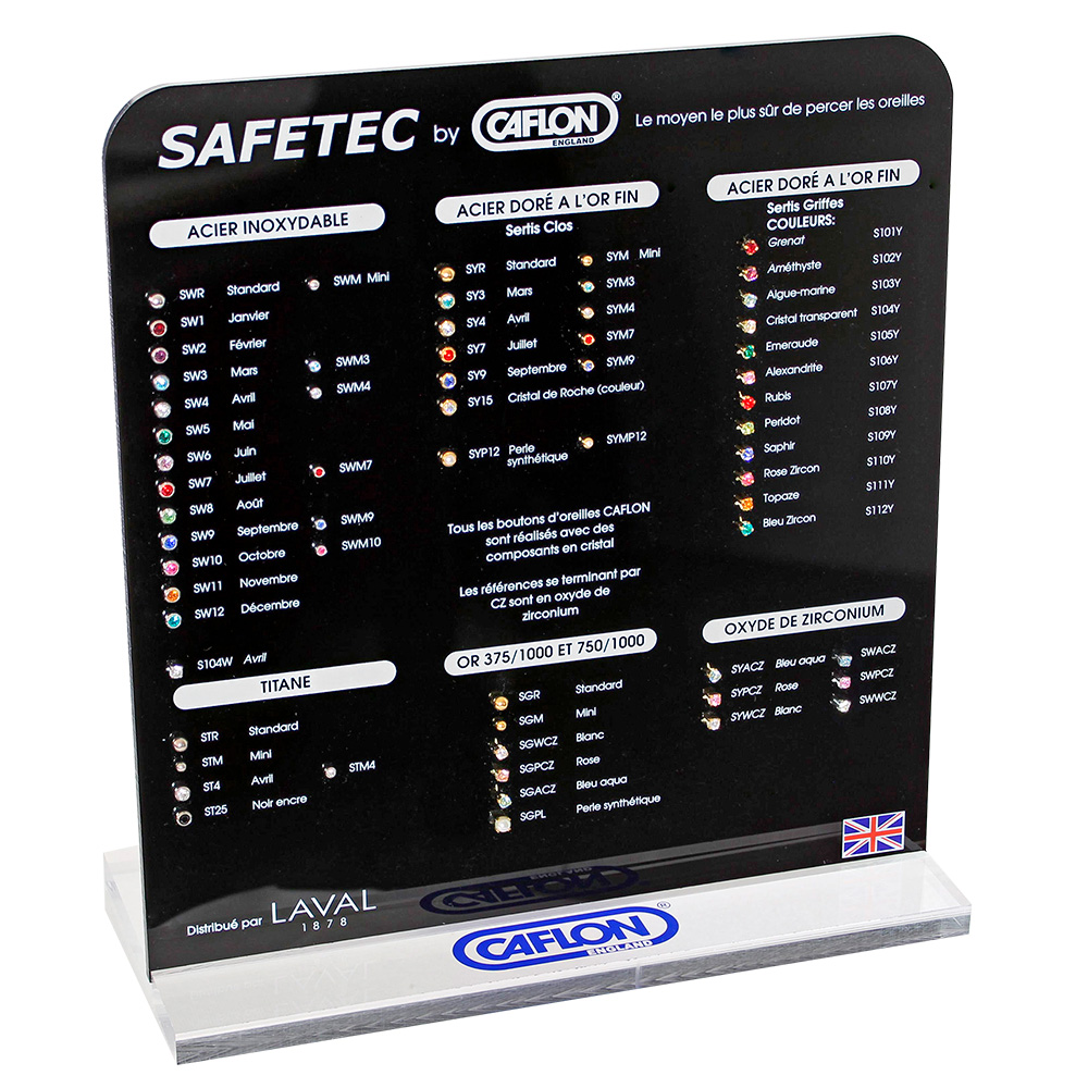 Caflon Safetec® Gold display (in French)