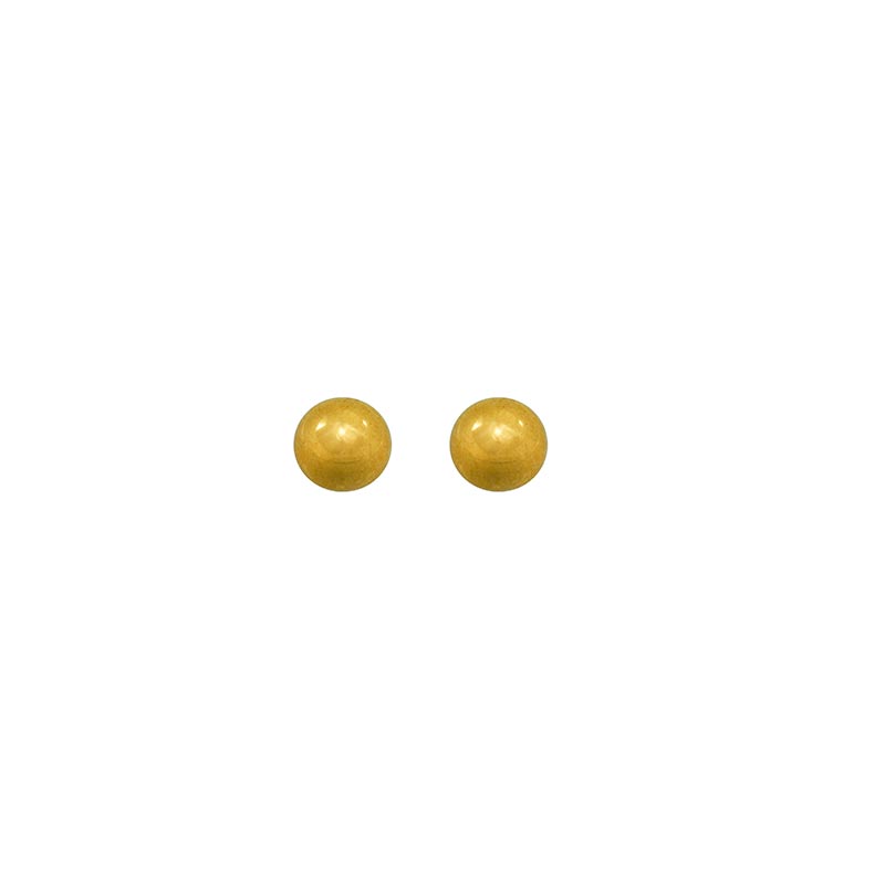 Safetc® Gold plain ball piercing stud earrings in 18ct gold by Caflon