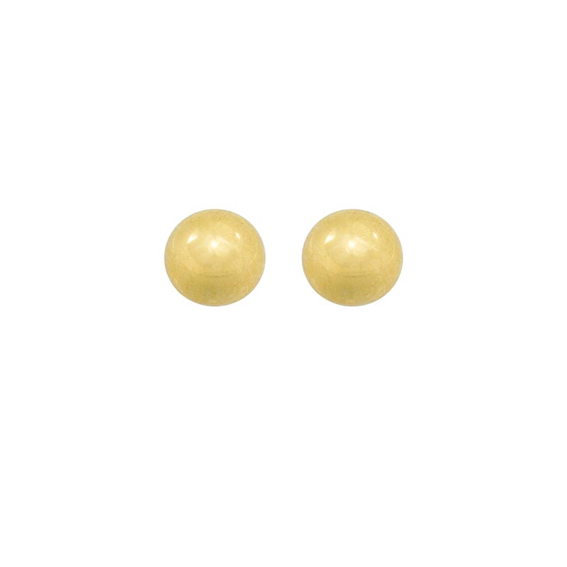 Safetec® Gold plain ball piercing studs in steel gilded in fine gold