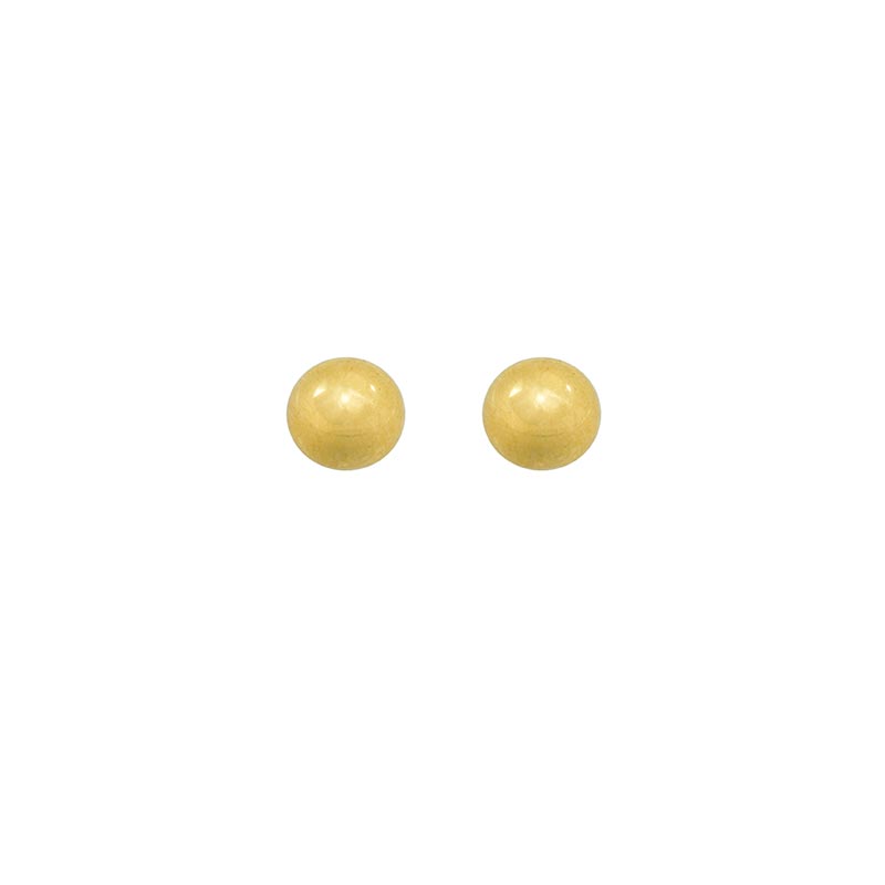 Safetec® Gold plain ball piercing studs in steel gilded in fine gold
