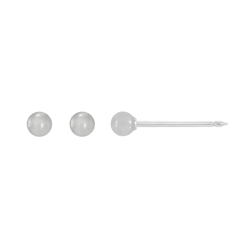 Inverness 9ct white gold 3 mm ball ear piercing studs