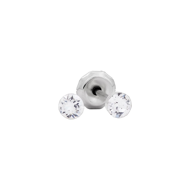 Perçage d'oreilles Inverness Cristal blanc 3mm, griffes invisibles, acier inoxydable