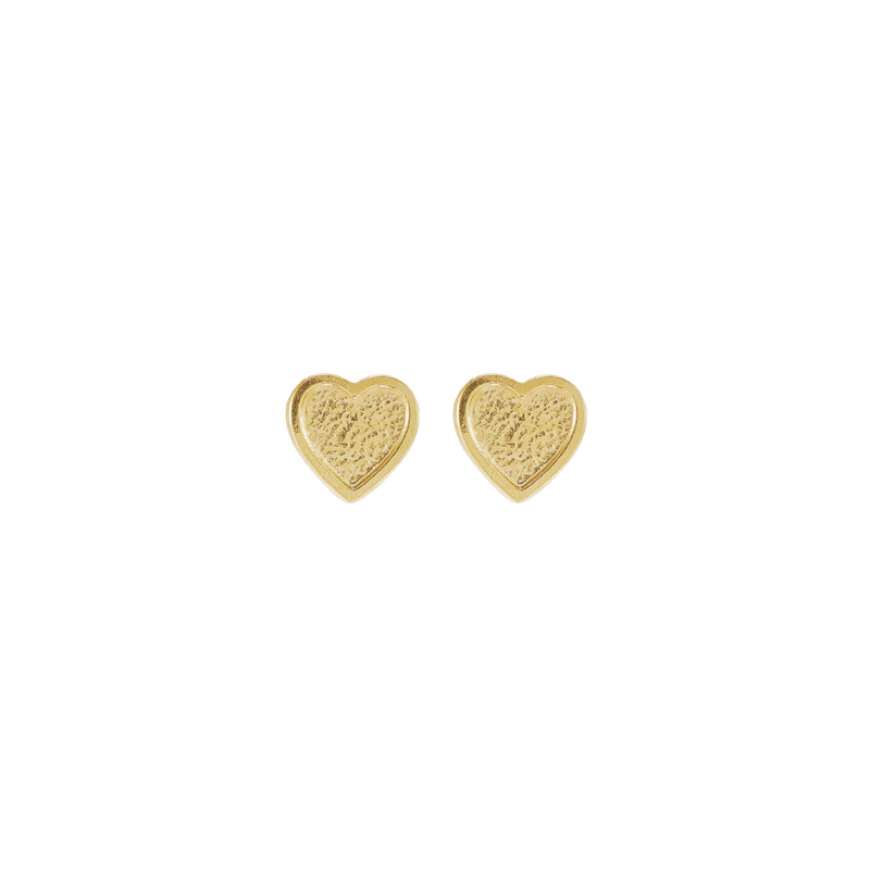 Perçage d'oreilles Inverness Fantaisie coeur aspect martelé, acier doré à l'or fin