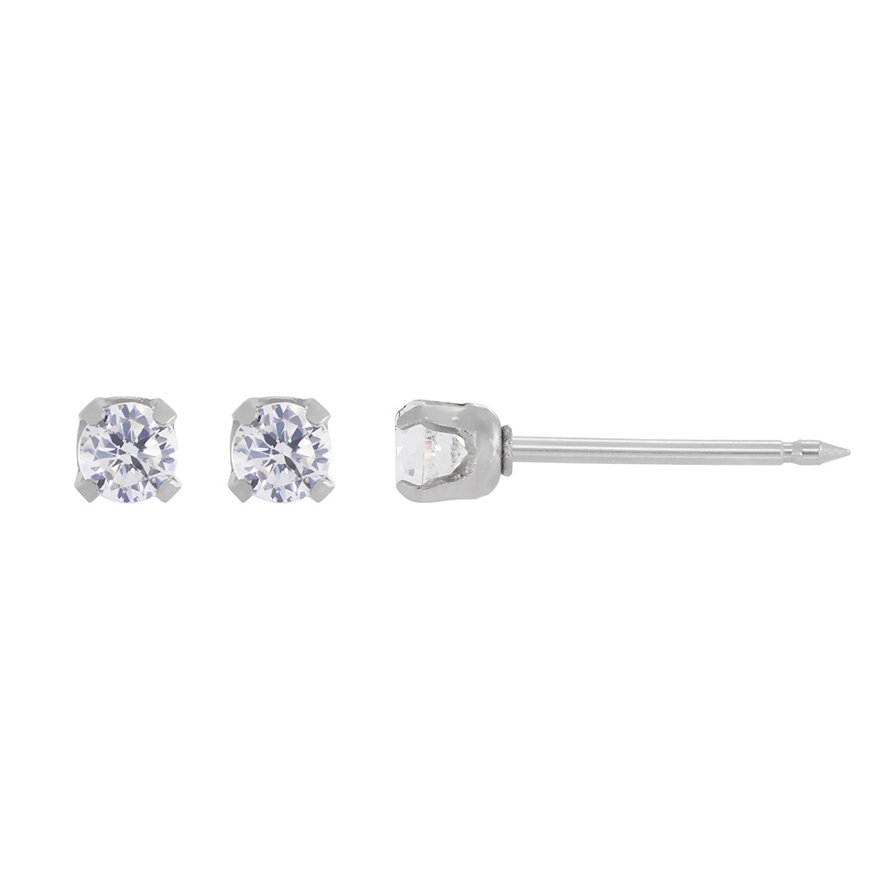 Perçage d'oreilles Inverness Oxyde de zirconium 3mm sur acier inoxydable