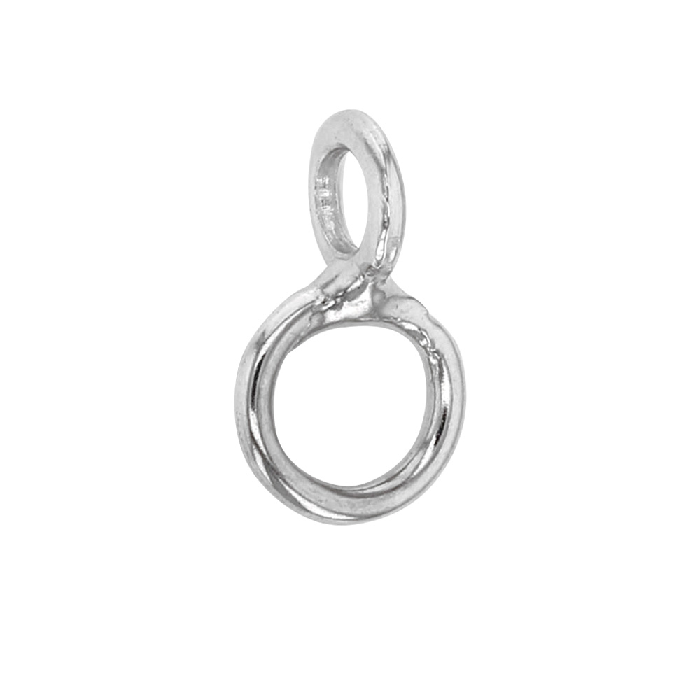 18 ct white gold turned figure of 8 jump ring, 6.5mm
