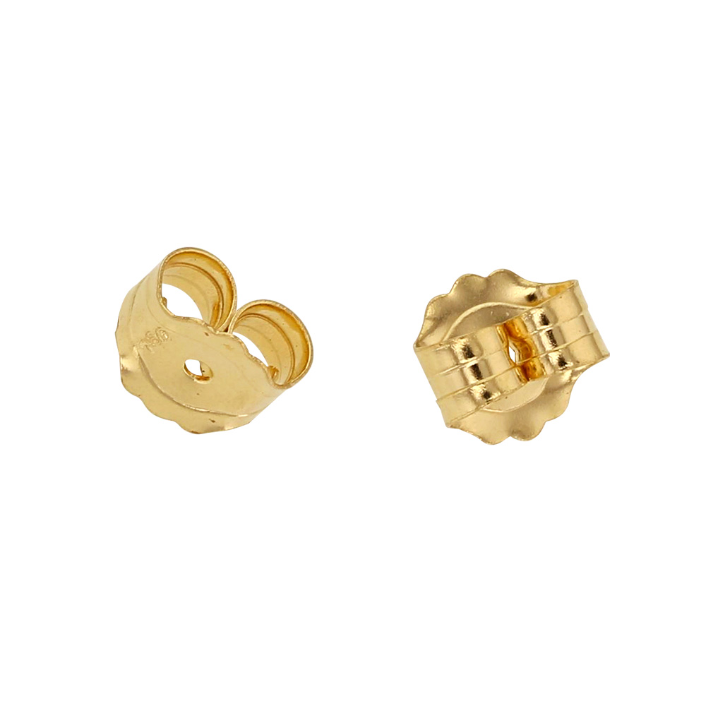 18ct gold ear scrolls for posts 0.64-0.76mm, 4.5mm