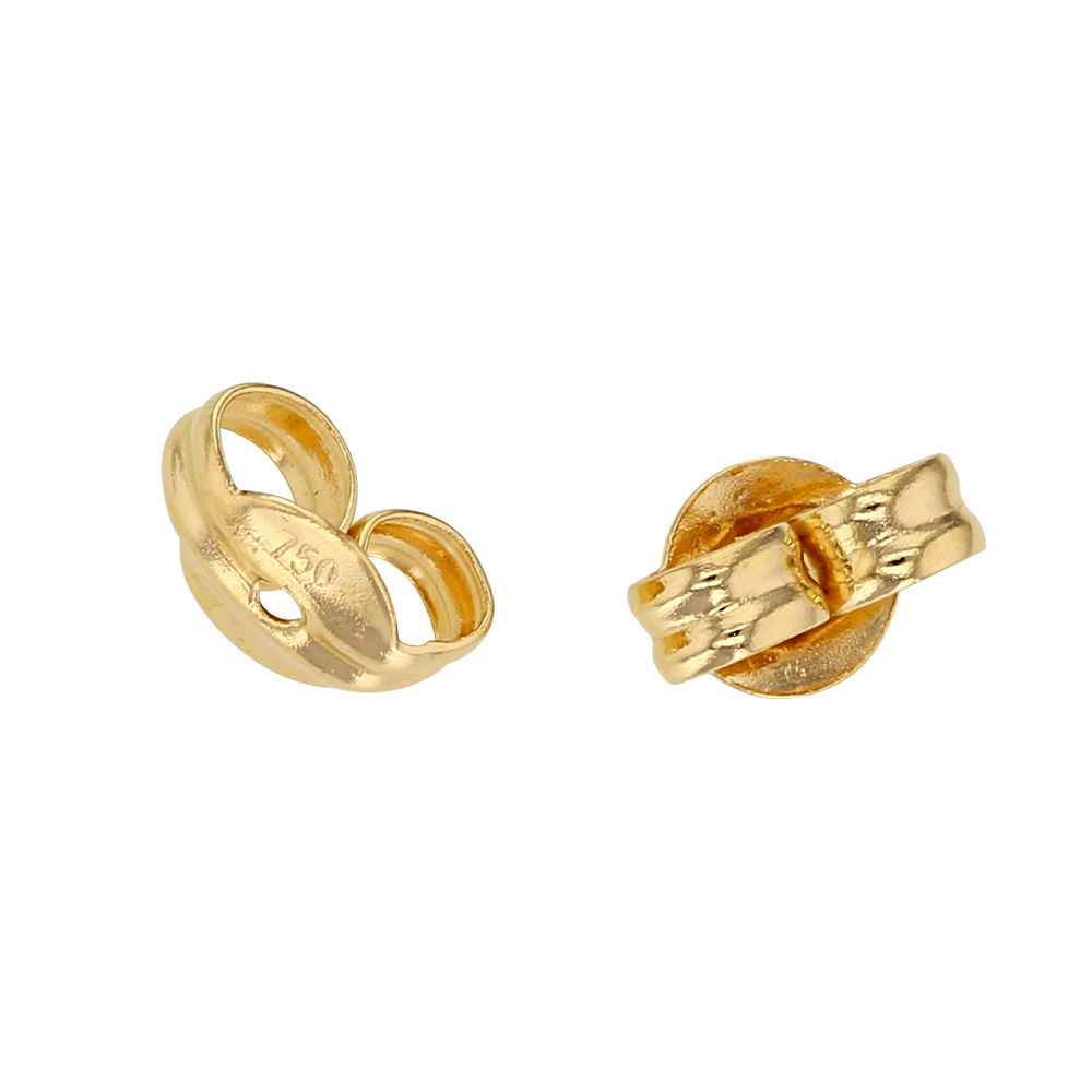 Pair of 18ct gold ear scrolls for posts diametre 0.75mm, 5mm