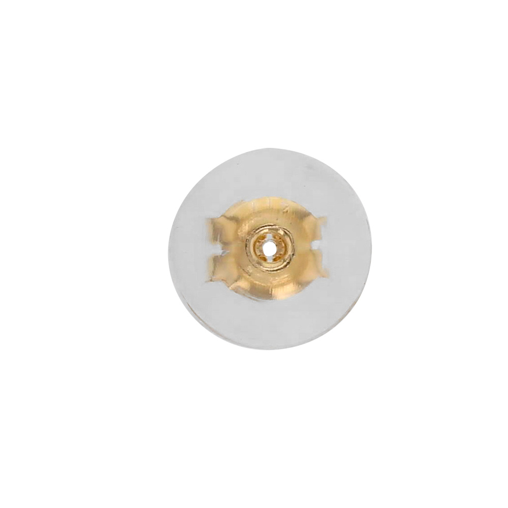9ct gold ear scrolls with large silicone surround, 6.3mm