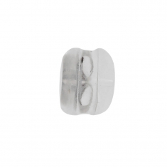 9ct white gold ear scrolls with silicone surround - 4.8mm