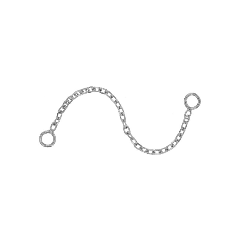 9ct white gold single safety chain - trace chain