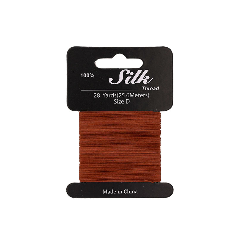 Brown silk beading thread, 0.3mm diametre (size D) 25m