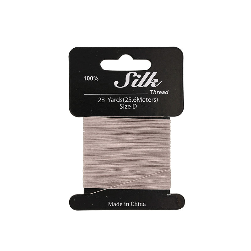 Grey silk beading thread, 0.3mm diametre (size D) 25m