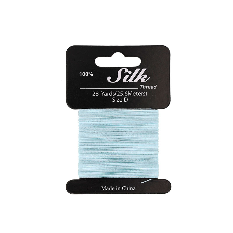 Turquoise blue silk beading thread, 0.3mm diametre (size D) 25m
