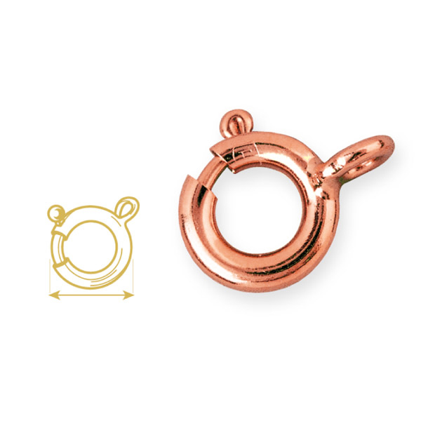 Rose-gold plated bolt ring clasp (laminated)