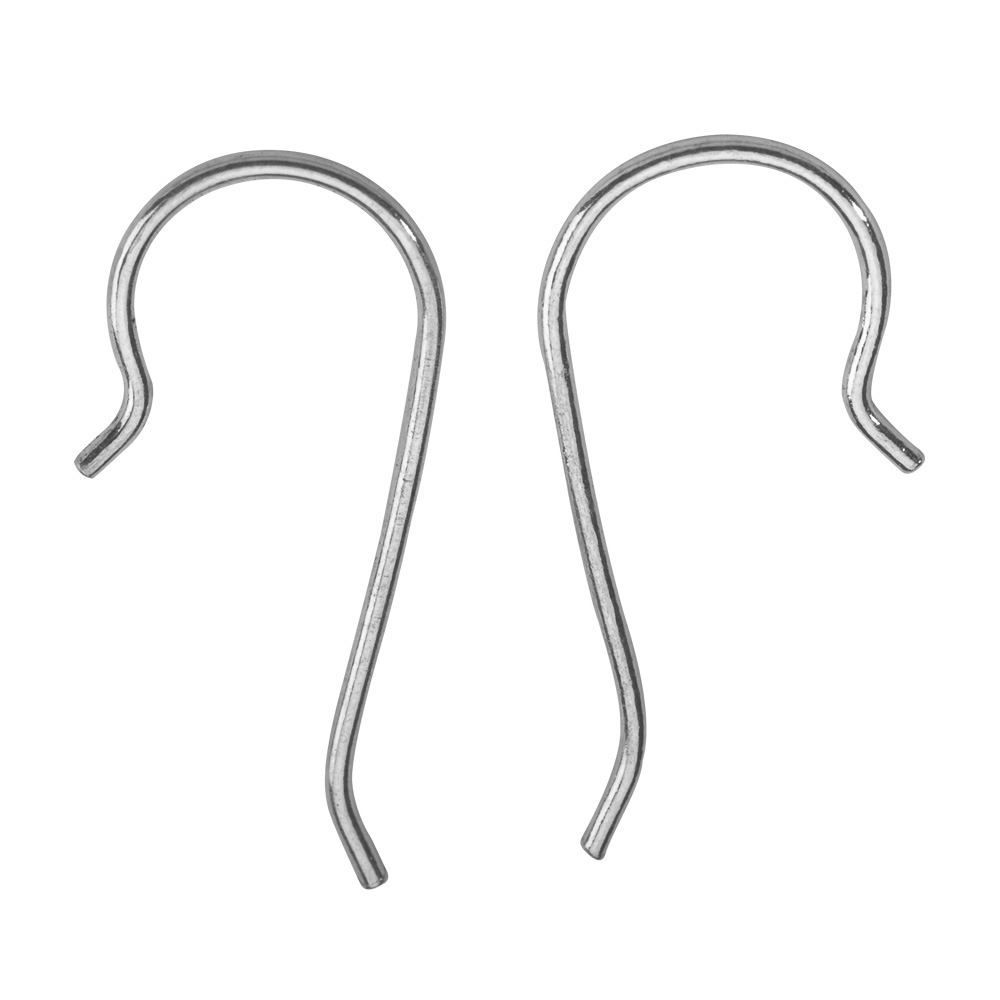Rhodium plated sterling silver ear hooks