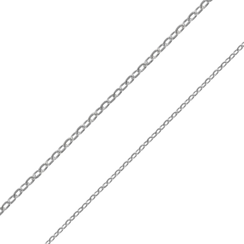 Chaine au mètre maille forçat en argent 925/1000 rhodié