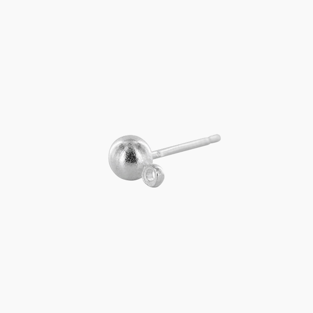 Boucles d'oreilles tiges à boule en métal argenté, diam. 4mm (x20)