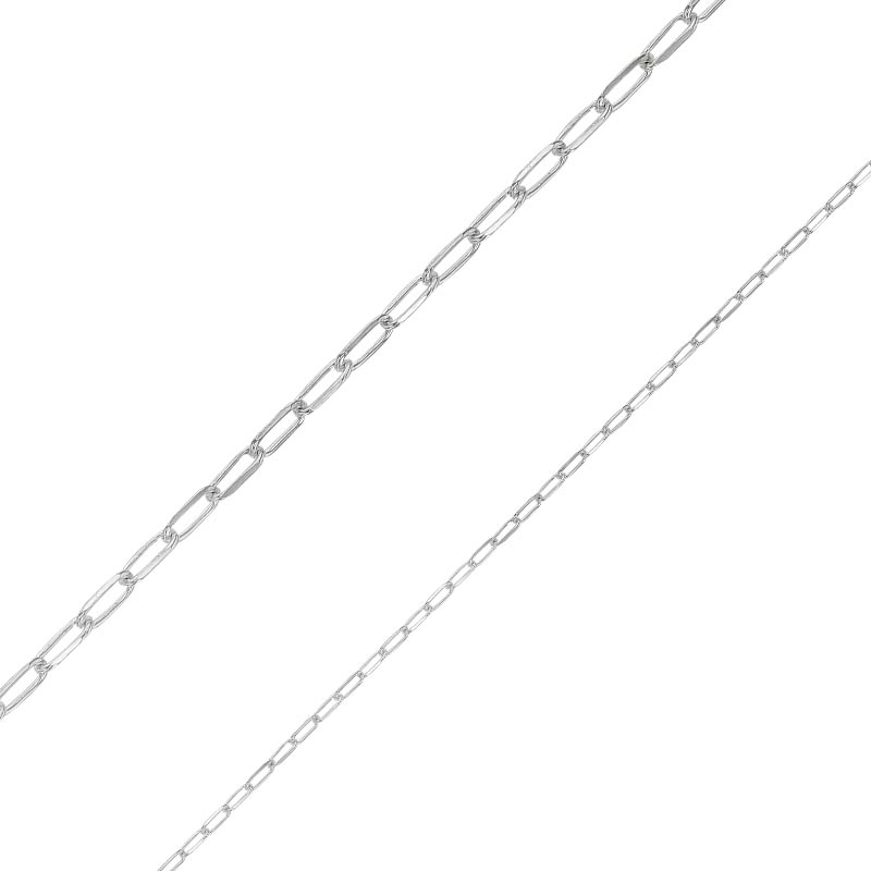 Chaîne au mètre maille forçat allongée Argent 925/1000 Rhodié