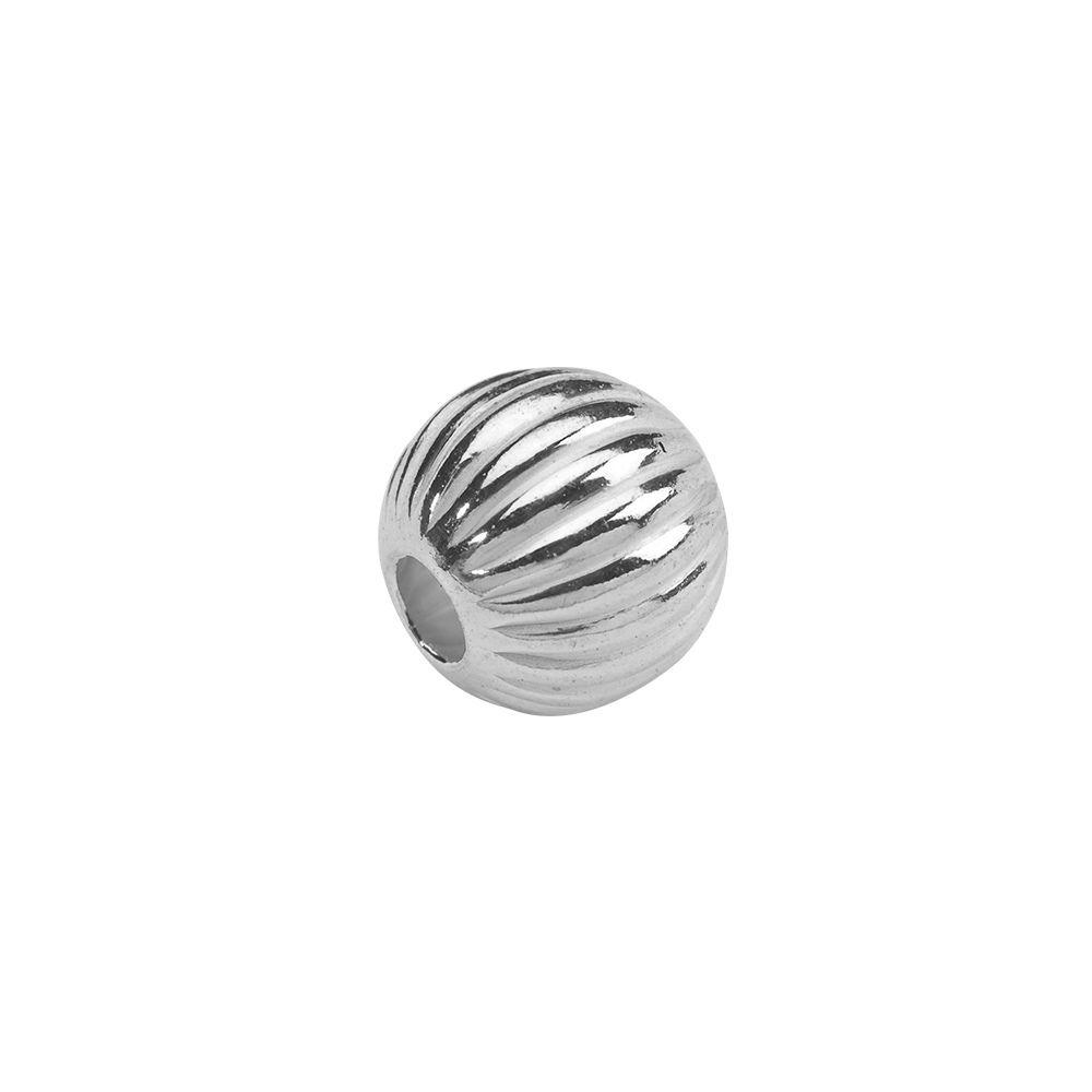 Sterling silver ridged spacer bead
