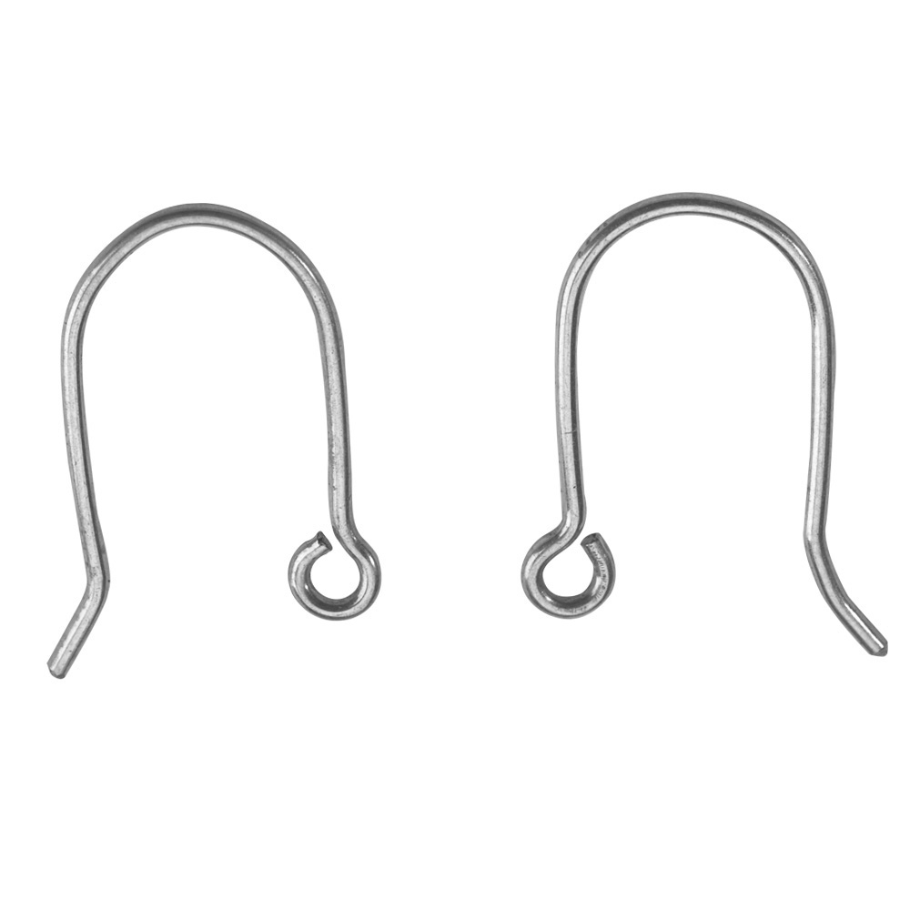 Rhodium plated sterling silver ear hooks