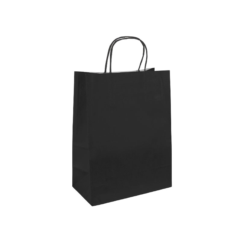 Black kraft paper carrier bag, 35 x 14 x 40 cm H, 100 g