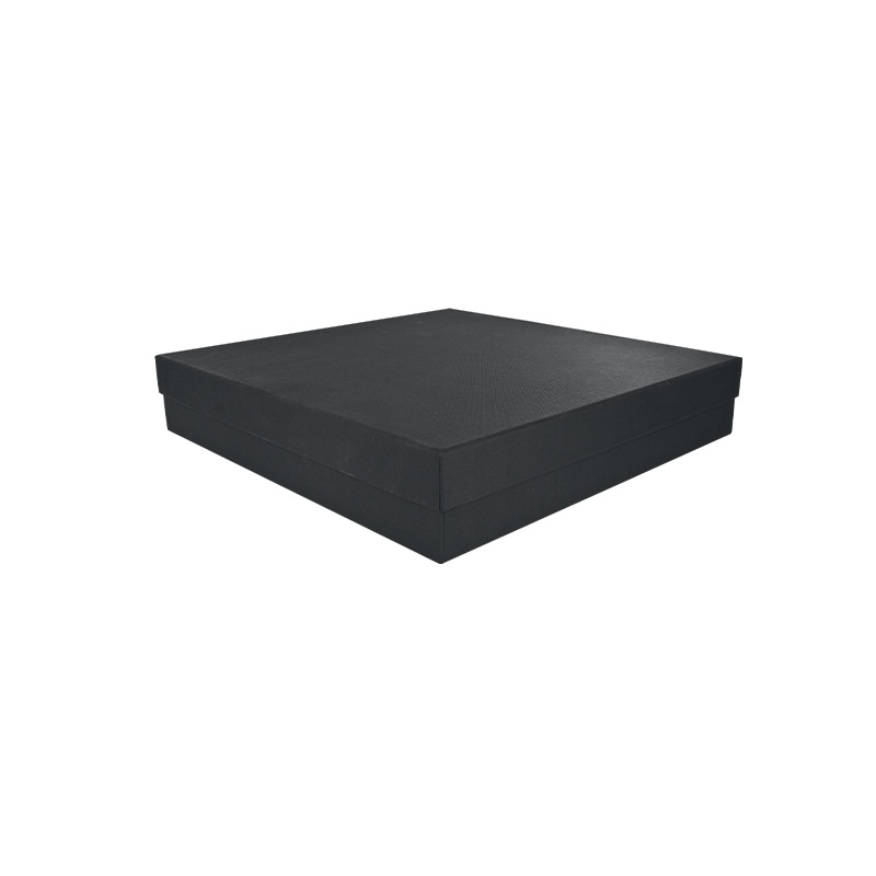 Black cement finish gift box, 27 x 27 x 5 cm H