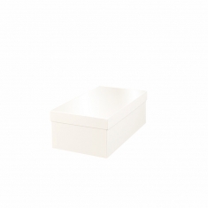 Gloss finish white card gift boxes, 25 x 25 x 10 cm H